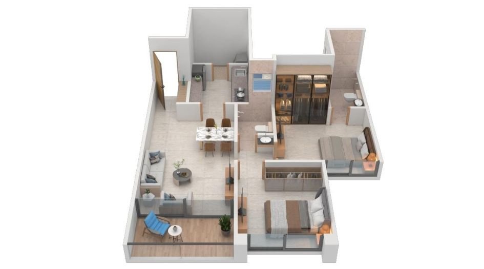 Sky-Meridien-FLoor-Plan-2 BHK